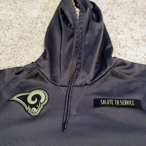 RAMS NFL Salute to Service Hoodie Sweatshirt EUC